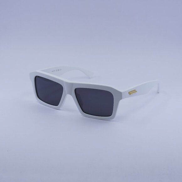 Bottega Veneta BV1213S 004 Sunglasses White Rectangle Frame, Grey Lenses main image 7